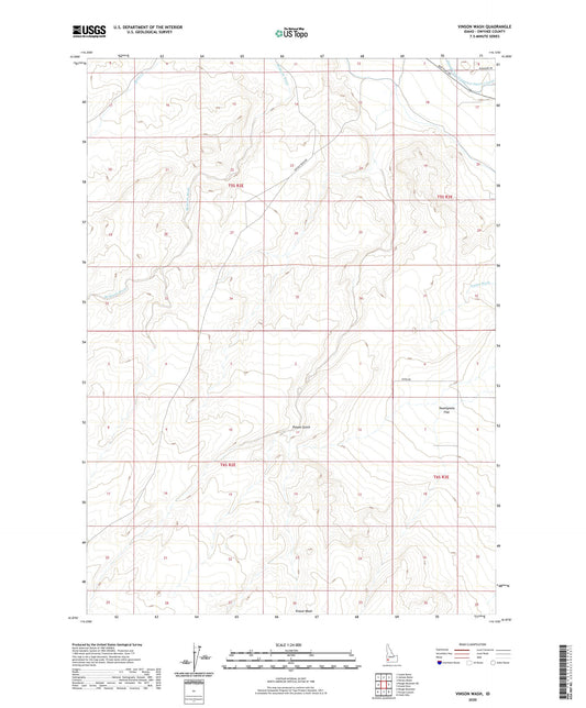 Vinson Wash Idaho US Topo Map Image