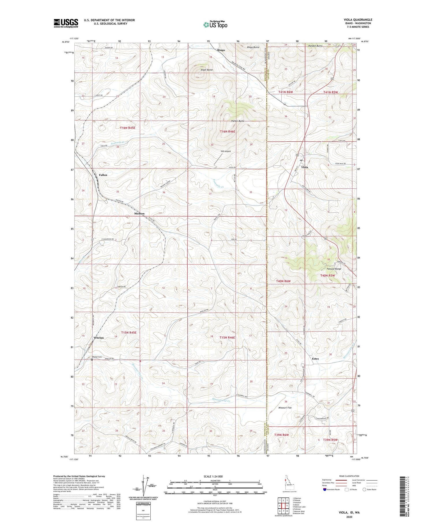 Viola Idaho US Topo Map Image