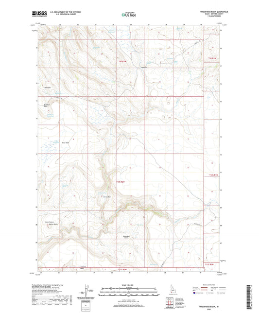 Wagon Box Basin Idaho US Topo Map Image
