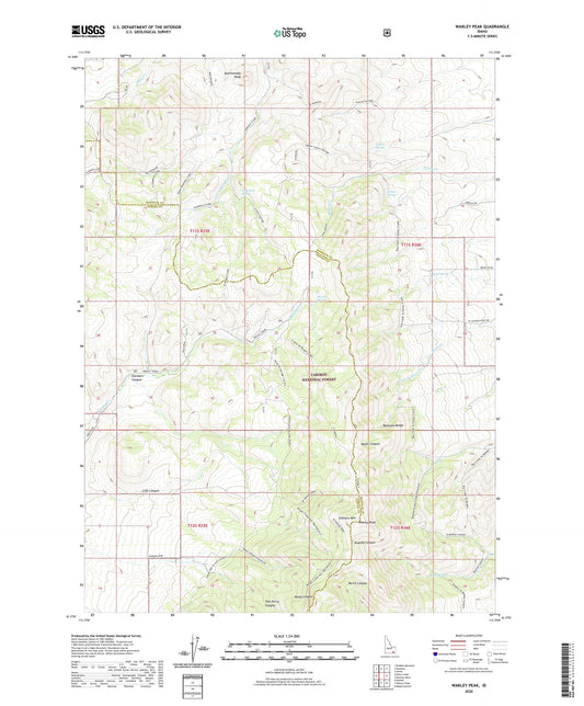Wakley Peak Idaho US Topo Map Image
