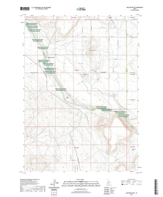 Walters Butte Idaho US Topo Map Image