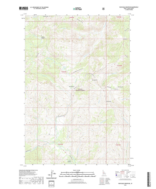 War Eagle Mountain Idaho US Topo Map Image