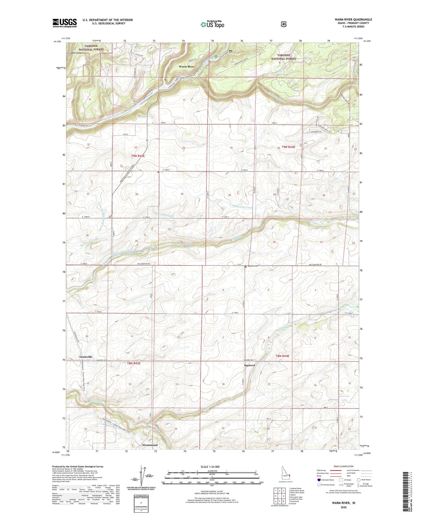 Warm River Idaho US Topo Map Image