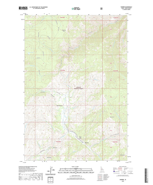 Warren Idaho US Topo Map Image