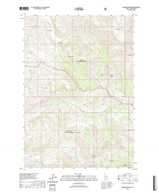 Washington Peak Idaho US Topo Map Image