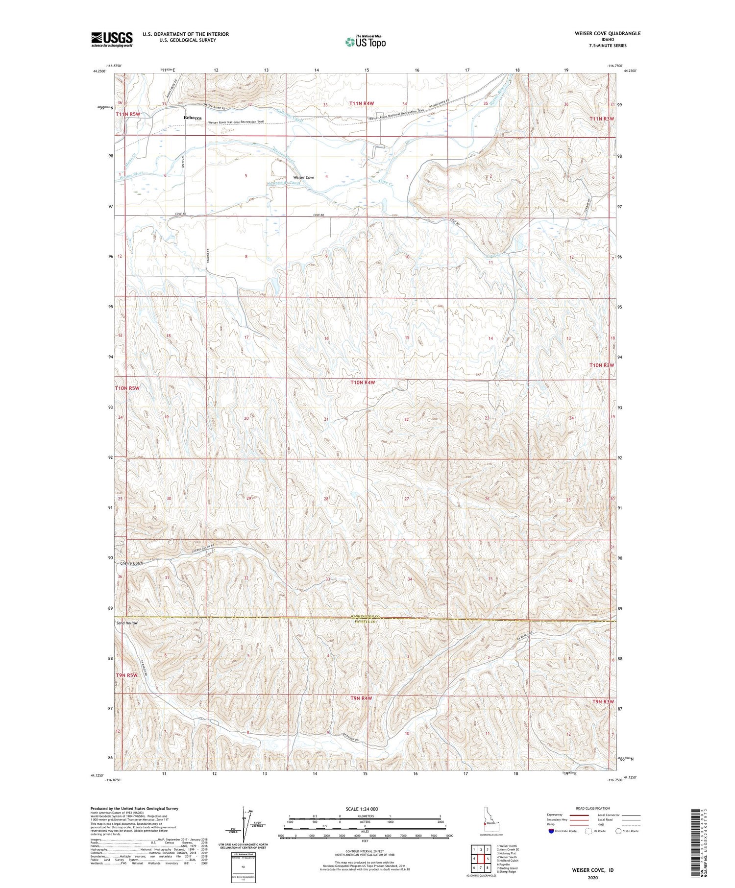 Weiser Cove Idaho US Topo Map Image