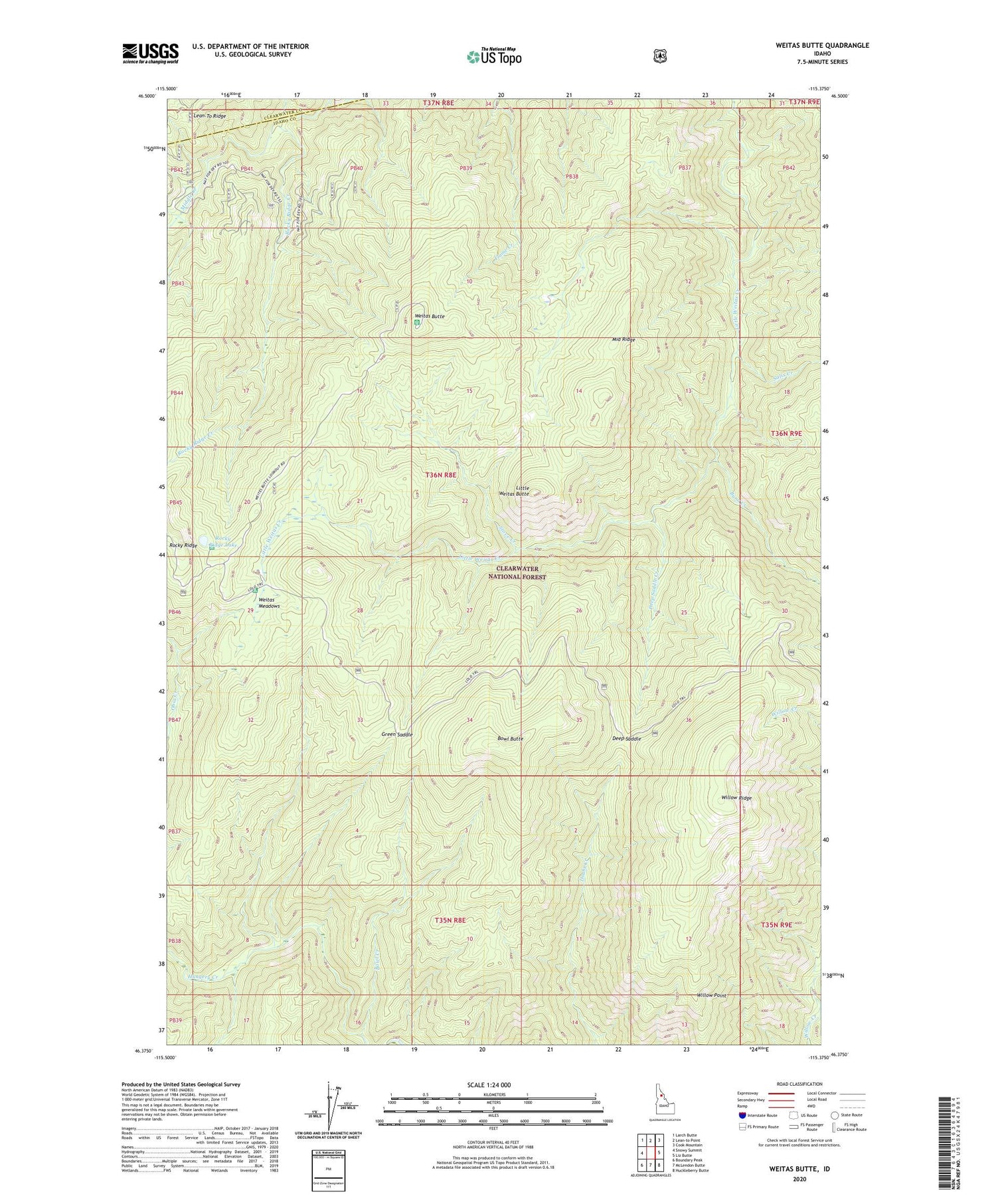 Weitas Butte Idaho US Topo Map Image