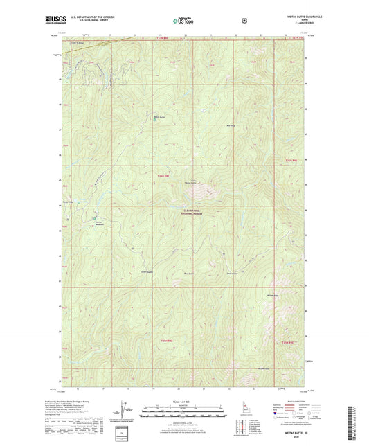 Weitas Butte Idaho US Topo Map Image