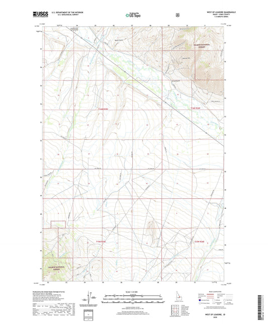West of Leadore Idaho US Topo Map Image