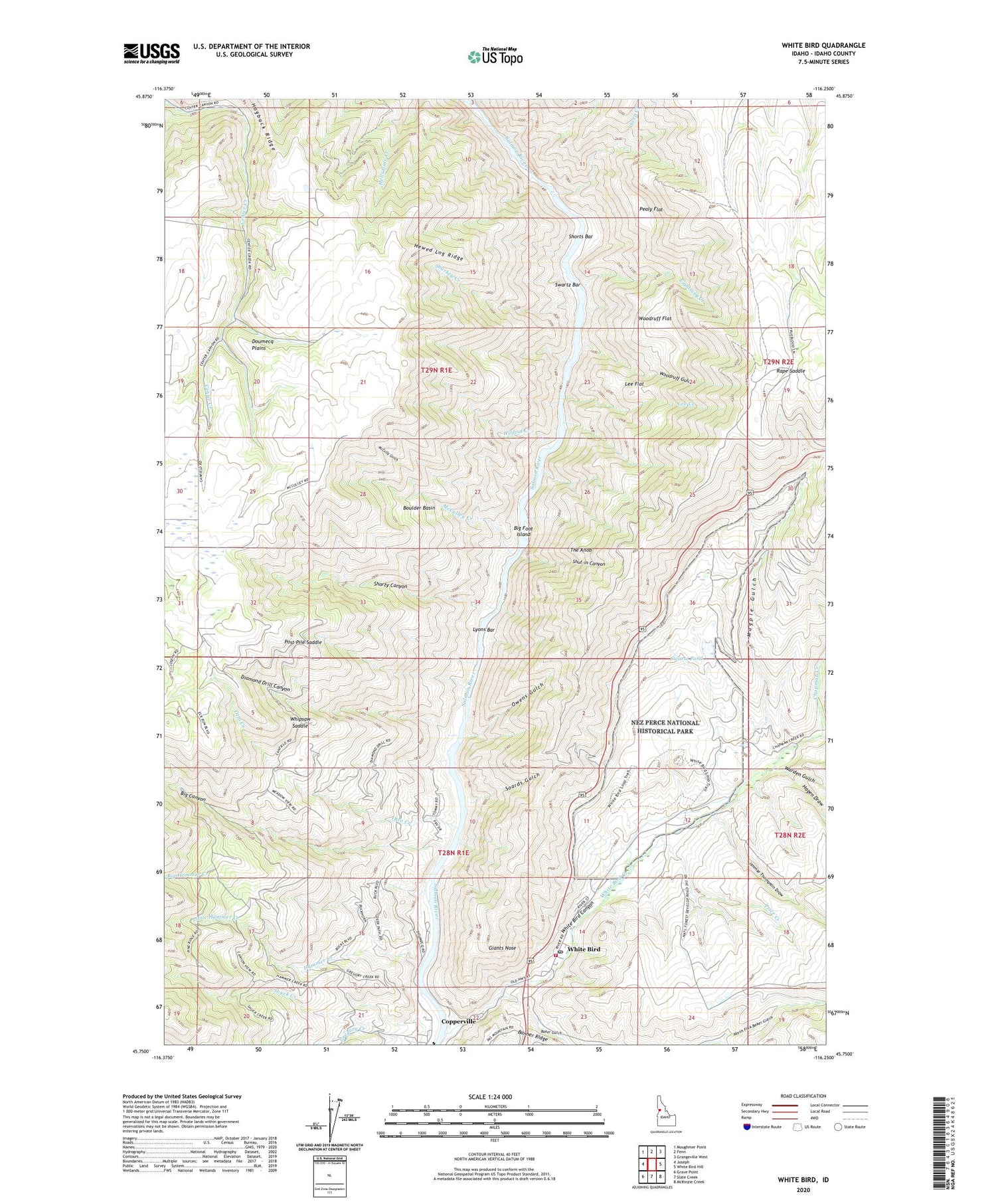 White Bird Idaho US Topo Map Image