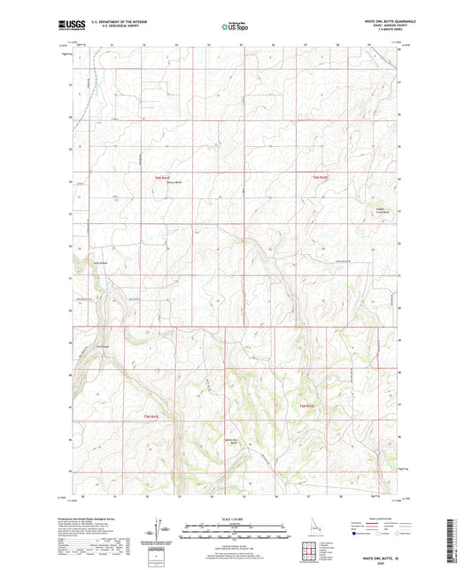 White Owl Butte Idaho US Topo Map Image