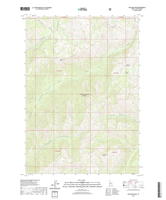 Wild Buck Peak Idaho US Topo Map Image