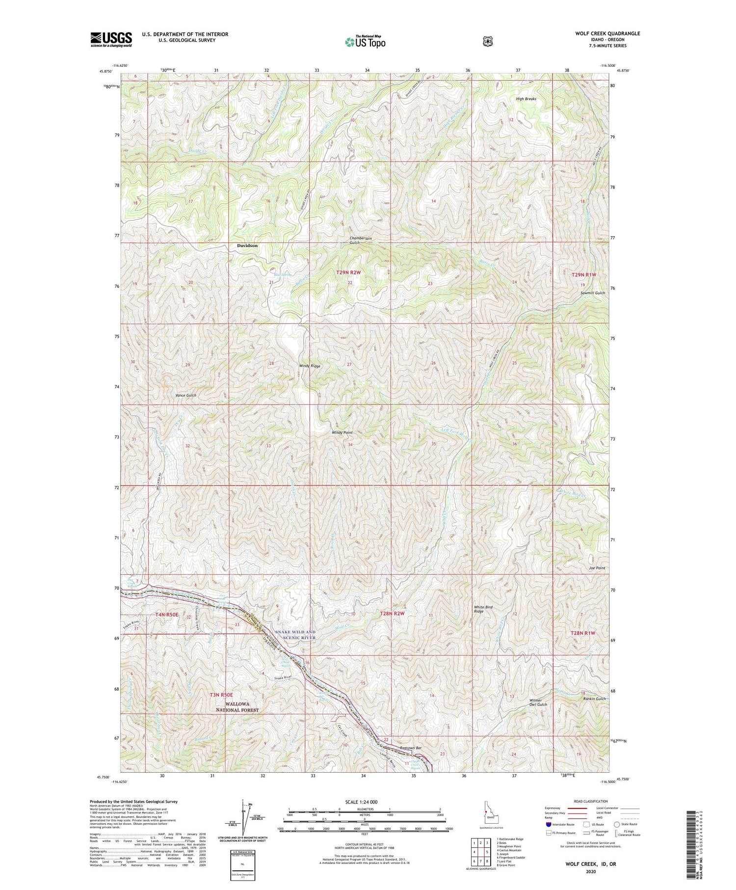 Wolf Creek Idaho US Topo Map Image