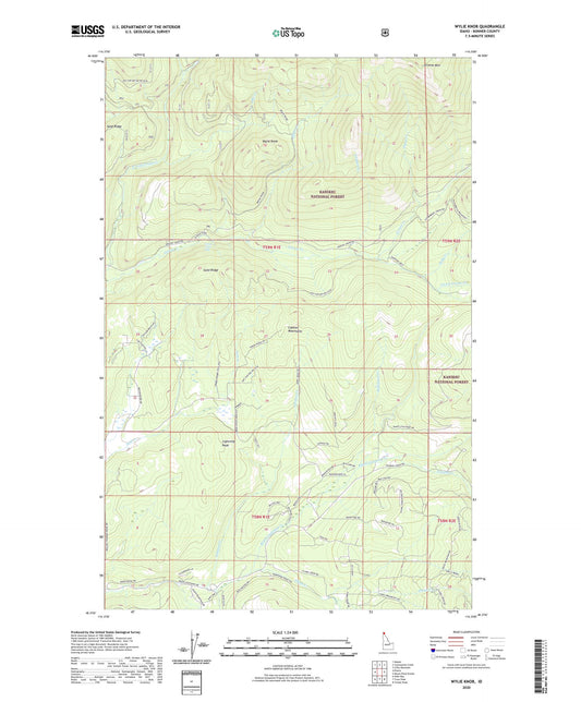 Wylie Knob Idaho US Topo Map Image
