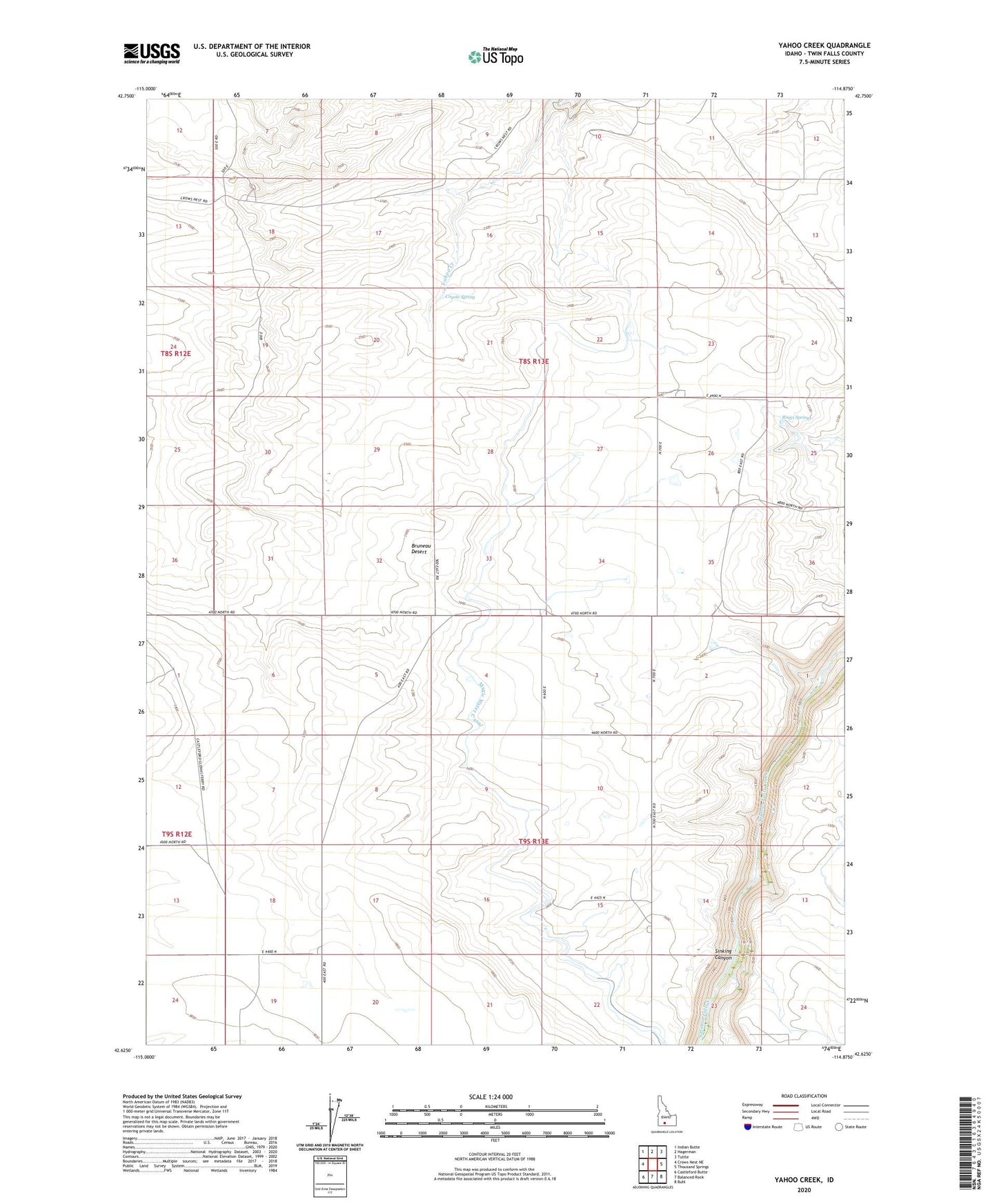 Yahoo Creek Idaho US Topo Map Image