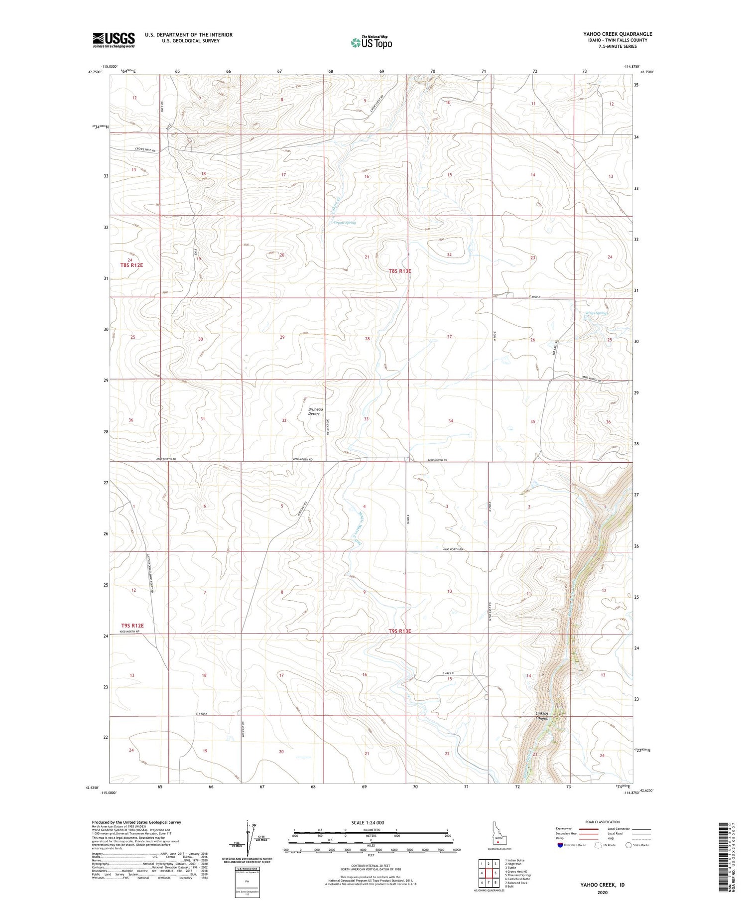 Yahoo Creek Idaho US Topo Map Image
