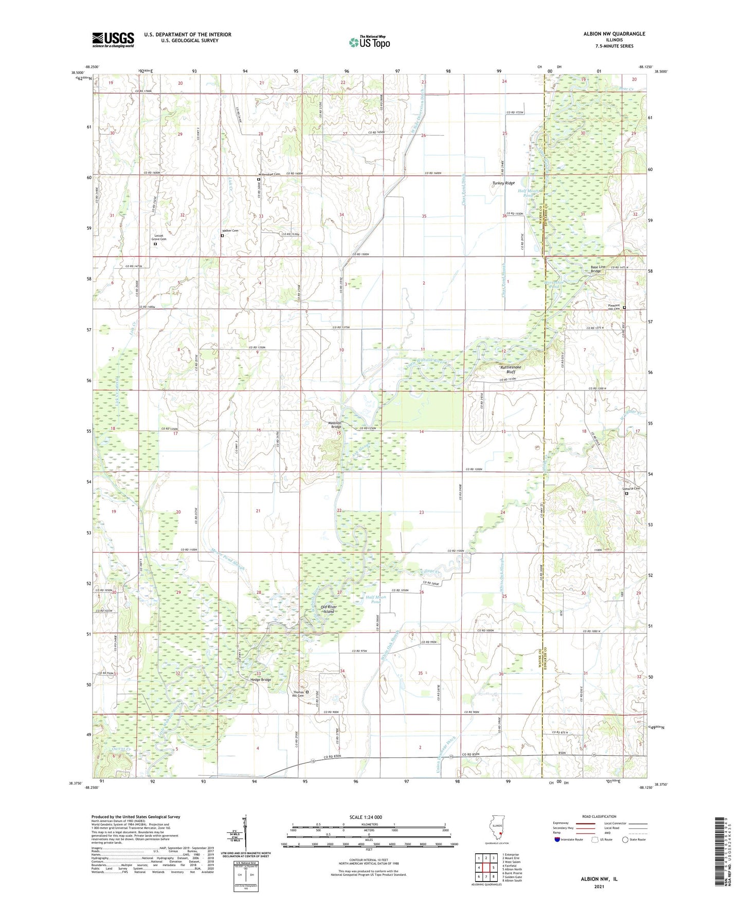Albion NW Illinois US Topo Map Image