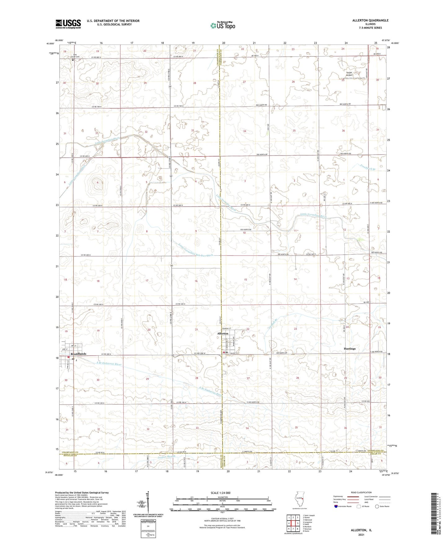 Allerton Illinois US Topo Map Image