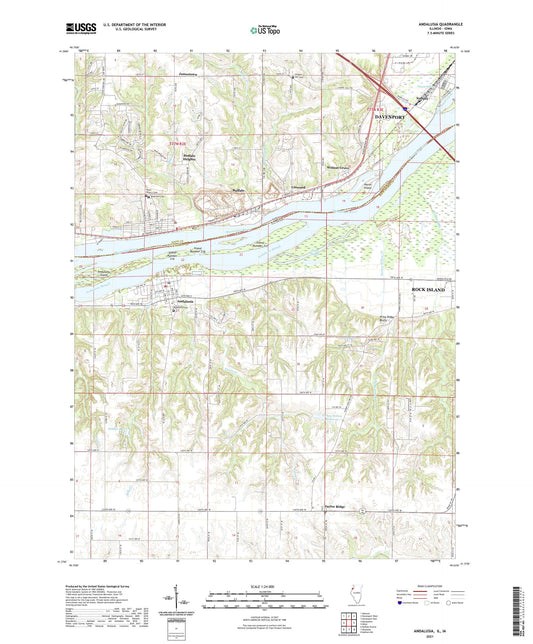 Andalusia Illinois US Topo Map Image