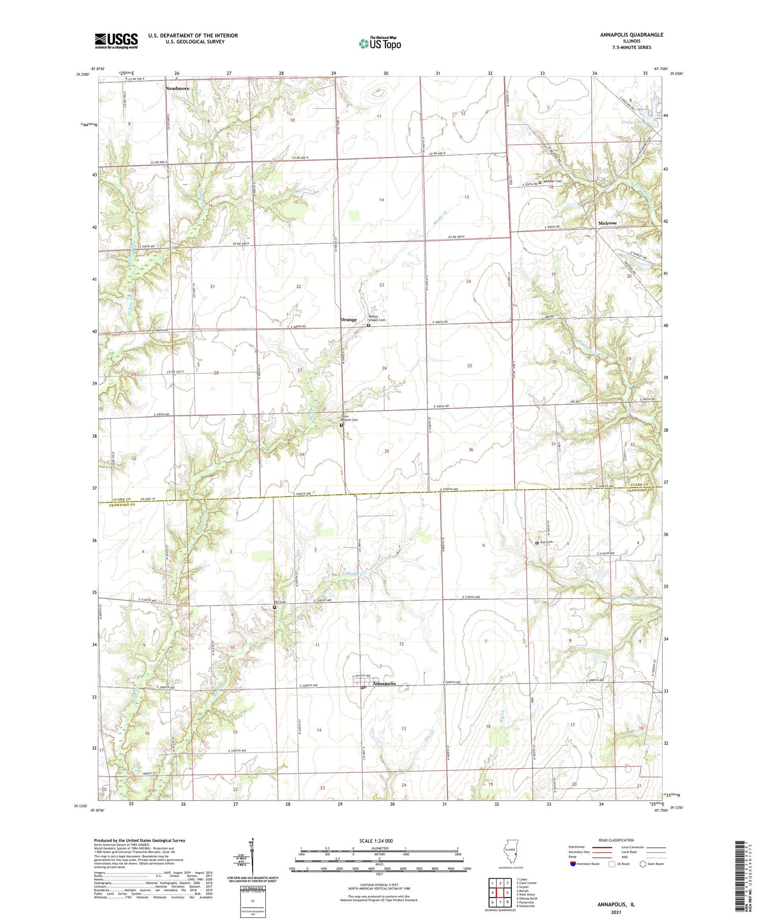 Annapolis Illinois US Topo Map Image