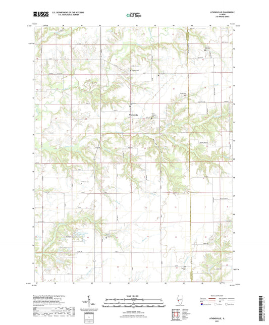Athensville Illinois US Topo Map Image