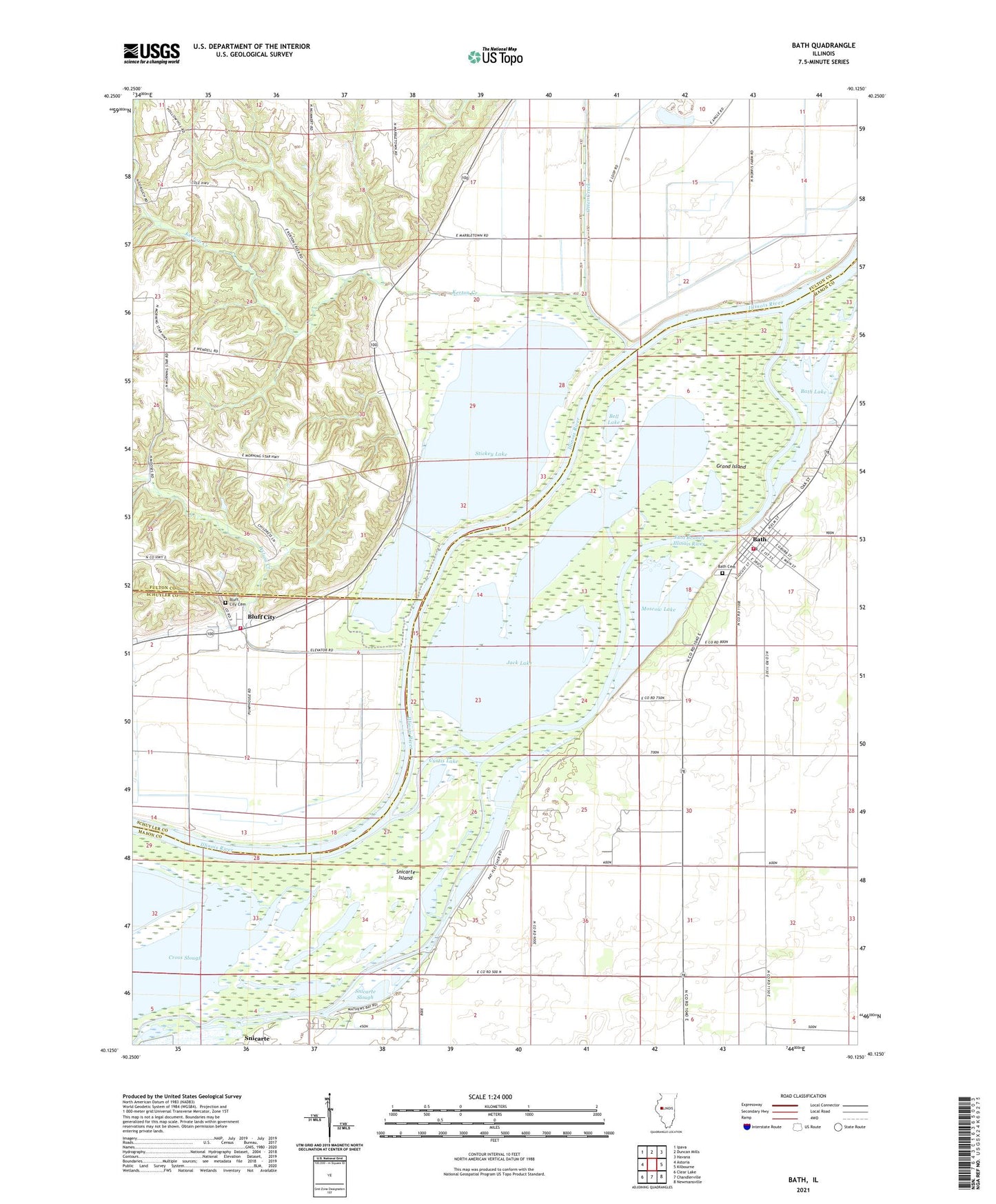 Bath Illinois US Topo Map Image