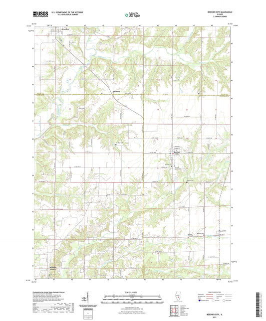 Beecher City Illinois US Topo Map Image