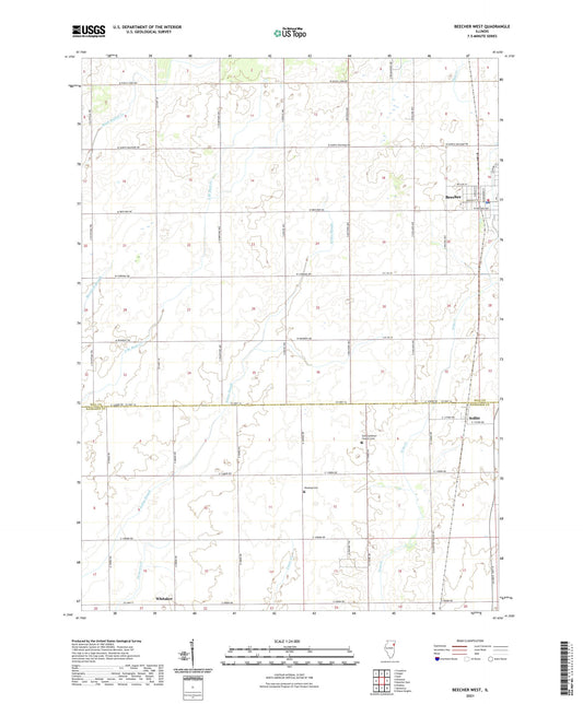 Beecher West Illinois US Topo Map Image
