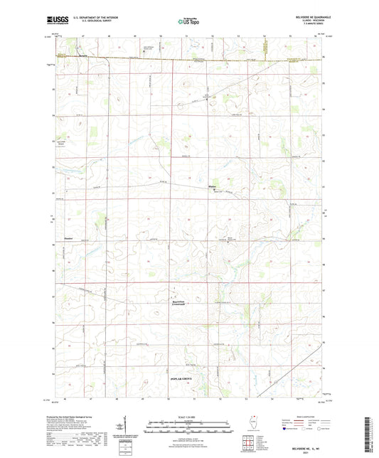 Belvidere NE Illinois US Topo Map Image