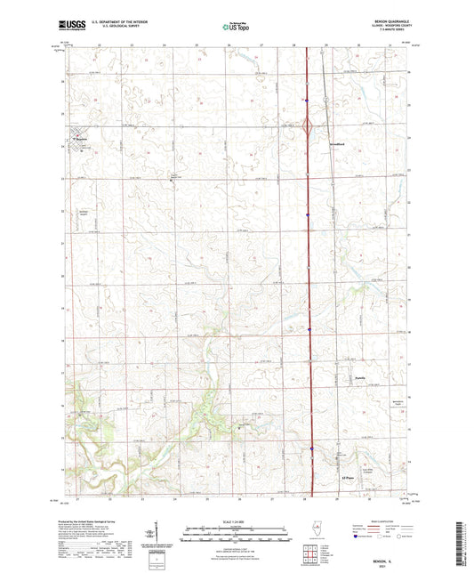 Benson Illinois US Topo Map Image