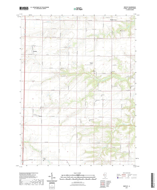 Bentley Illinois US Topo Map Image