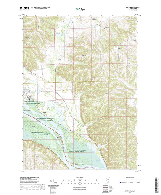 Blackhawk Illinois US Topo Map Image