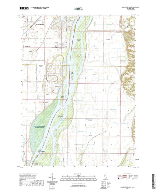 Blanchard Island Illinois US Topo Map Image