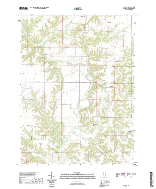 Blyton Illinois US Topo Map Image