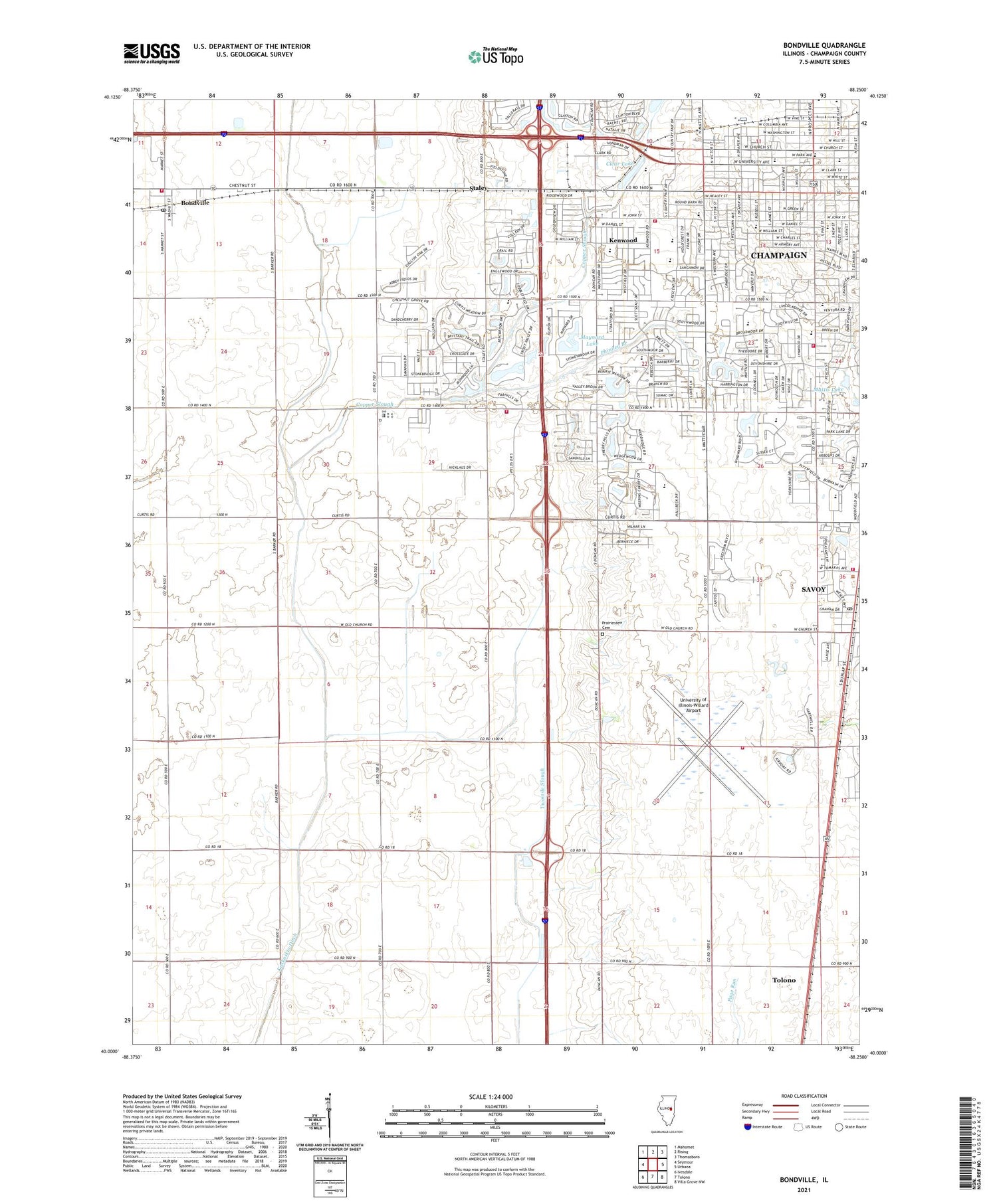 Bondville Illinois US Topo Map Image