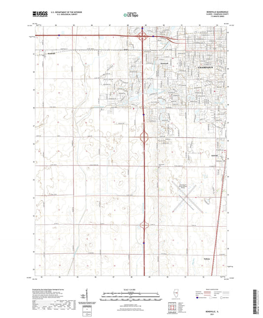 Bondville Illinois US Topo Map Image