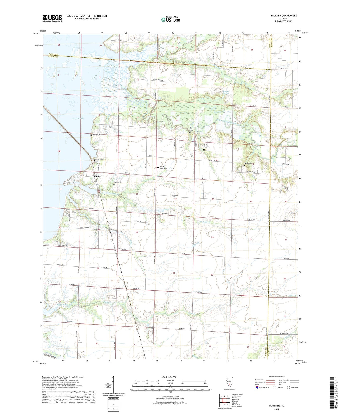 Boulder Illinois US Topo Map Image