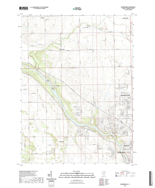Bourbonnais Illinois US Topo Map Image