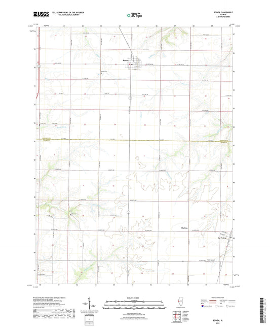 Bowen Illinois US Topo Map Image