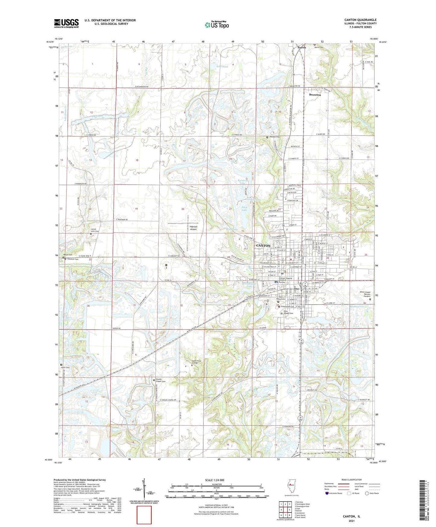 Canton Illinois US Topo Map Image