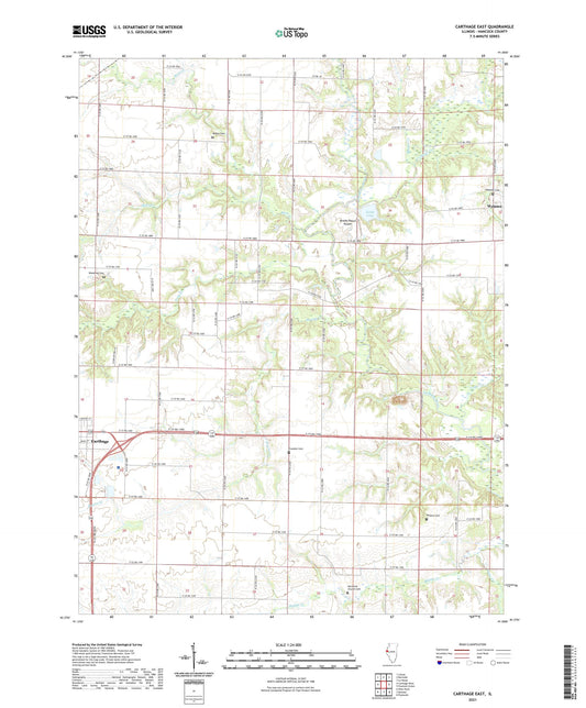 Carthage East Illinois US Topo Map Image