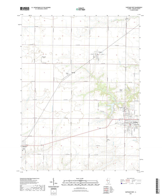 Carthage West Illinois US Topo Map Image