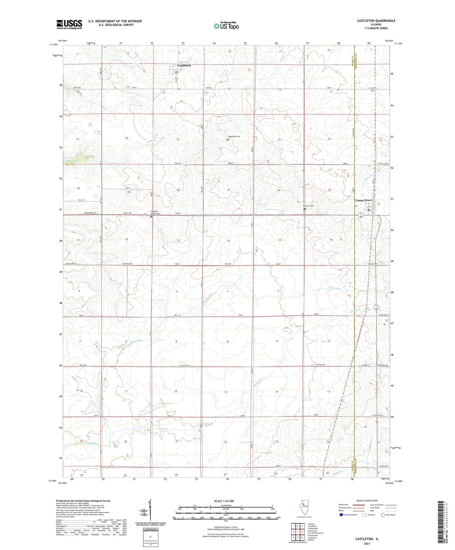 Castleton Illinois US Topo Map Image