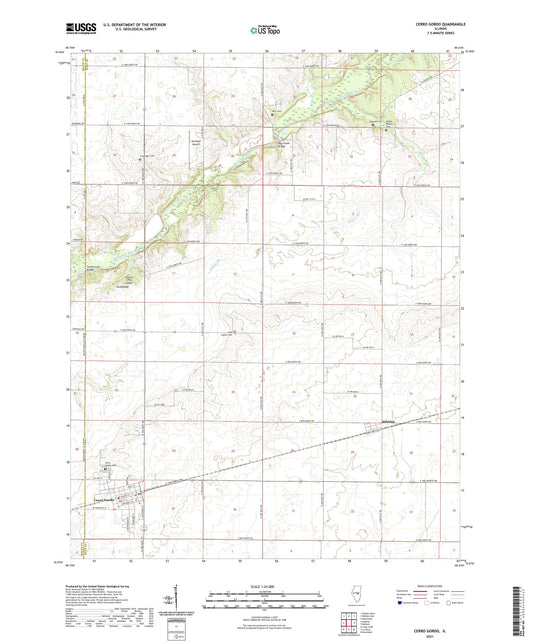Cerro Gordo Illinois US Topo Map Image