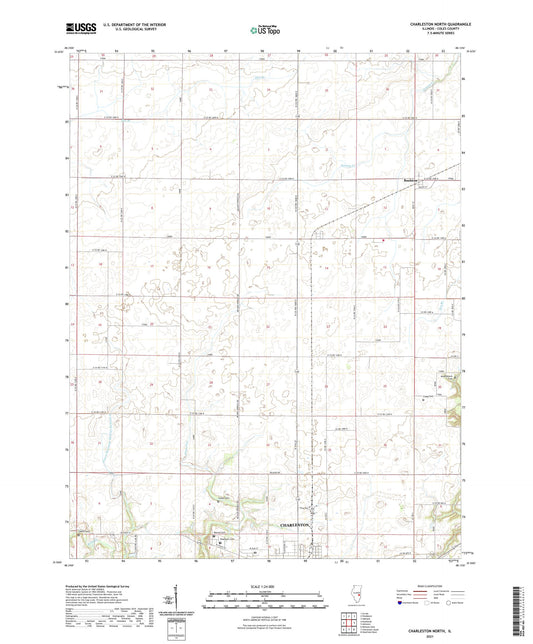 Charleston North Illinois US Topo Map Image