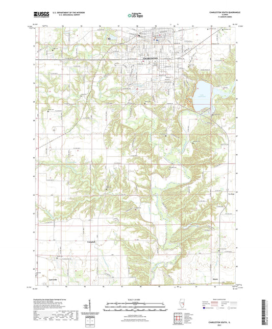 Charleston South Illinois US Topo Map Image