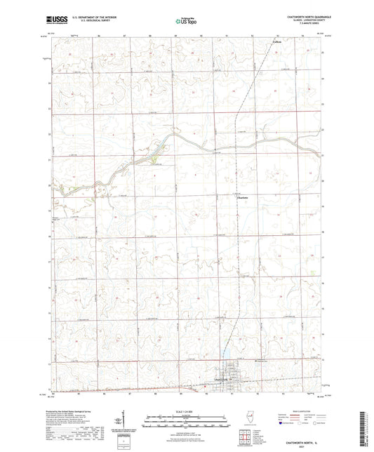 Chatsworth North Illinois US Topo Map Image