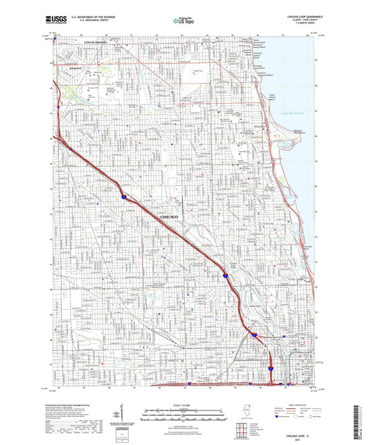 Chicago Loop Illinois US Topo Map Image