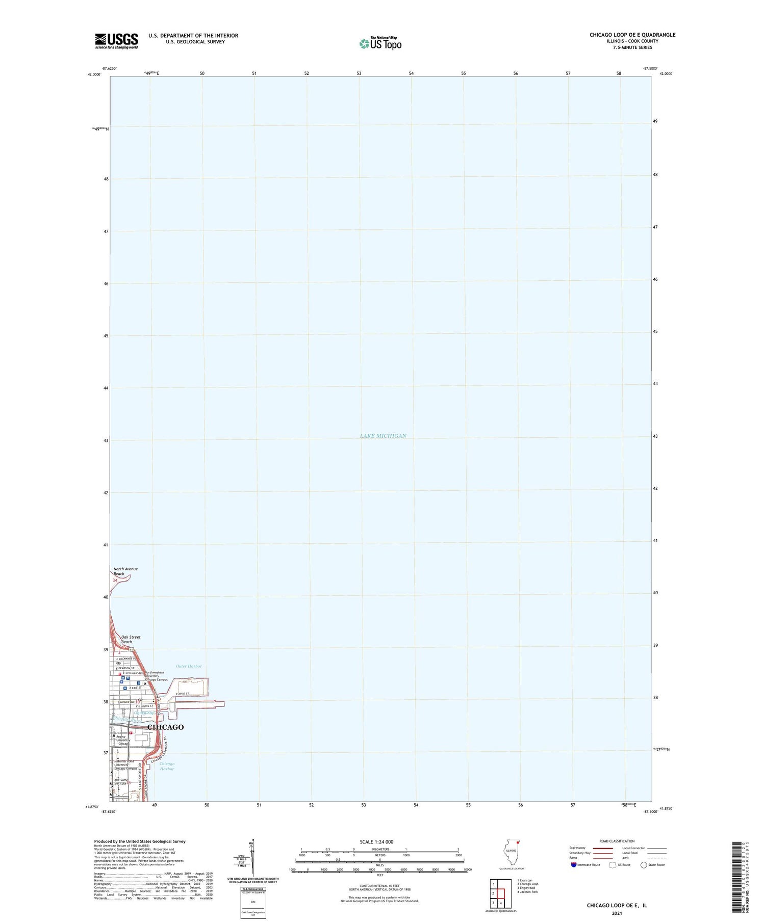 Chicago Loop OE E Illinois US Topo Map Image