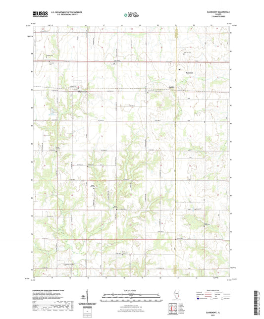 Claremont Illinois US Topo Map Image